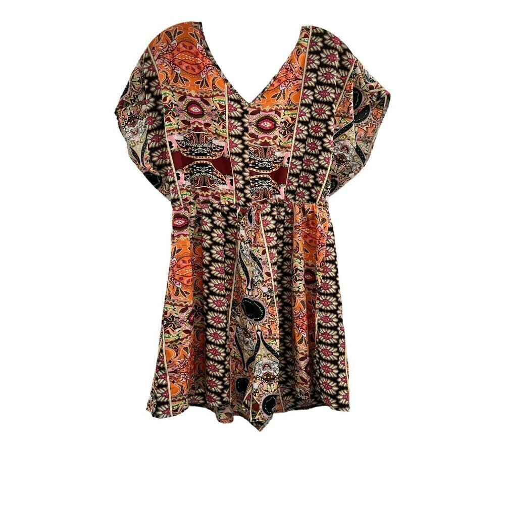 Shein Women's Short Sleeve Multicolor Floral Romper Size Large
